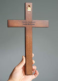 Handmade Crucifix Wall Cross - Wooden Catholic Hanging Crucifix for Home Decor