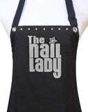 Trendy Salon Aprons Manicure Pedicure Nail Tech Apron, The Nail Lady (Silver)