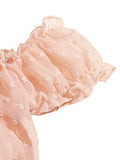 SheIn Women's Self Tie Ruffle Trim Dobby Mesh Lingerie Set