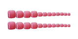 24Pcs Acrylic False Toenails with Glue Artificial Toe Nails for Women Pedicure Art Fake Feet Nails Full Cover