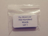 25 Laminated Fry First Hundred List 1 Beginning Preschool sight word flashcards