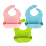 3 Pack Silicone Baby Bib for Babies & Toddlers (6-72 Months), Waterproof