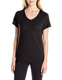 Hanes Women's X-Temp V-Neck Tee, Black, Small