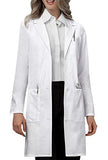 VOGRYE Professional Lab Coat for Women Men Long Sleeve, White, Unisex XXS