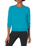 Hanes Women's V-Notch Pullover Fleece Sweatshirt, Bold Blue Heather, Small