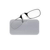 ThinOptics Universal Pod Rectangular Reading Glasses, Black Frames/White Case, 1 x + 1