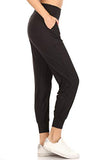 Leggings Depot JYL19-BLACK-S ActiveFlex Slim-fit Joggers with Pockets, S