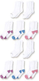 Fruit of the Loom girls 10-pair Everyday Soft Crew Casual Sock, White, 3-5T US