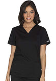 Cherokee Workwear Core Stretch V-Neck Scrub Top, XXS, Black