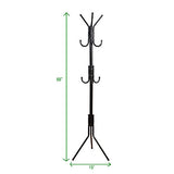 Mind Reader COATRACK11 Standing Metal Coat Rack Hat Hanger 11 Hook for Jacket