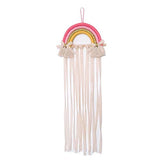 Sigdio Hair Bows Holder Handmade Bohemian Girls Clips Organizer Hairpins Rainbow Hanger for Storage or Decoration (Pink)