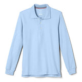 French Toast Boys' Long Sleeve Pique Polo Shirt Light Blue, 2T,Toddler Boys