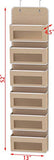 Simple Houseware Over Door/Wall Mount 6 Clear Window Pocket Organizer, Beige
