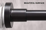 BRIOFOX Spring Tension Curtain Rod 27-43 Inches Matte Black, Never Rust and Non-Slip