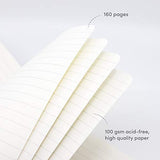 Paperage Lined Journal Notebook, Hard Cover, Medium 5.7 x 8 inches, 100 gsm