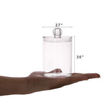 Tbestmax 10 Oz Plastic Cotton Swab Ball Pad Holder, Qtip Jar Clear Makeup Organizer