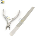 G.S TOE NAIL CUTTER/NIPPER/TRIMMER MANICURE STRAIGHT TIP STEEL PODIATRY 5 INCH + DIAMOND DEB NAIL FILE 8