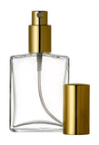 Riverrun Perfume Atomizer, Glass Bottle, Gold Sprayer 60ml 2 oz (Set of 2 Bottles)