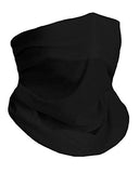 Black Breathable Neck Gaiter Half Face Cover Cool Skiing Mask Bandana Festival Rave