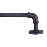 Kenney Adler Indoor/Outdoor Rust-Resistant Wrap Around Curtain Rod, 28-48", Black