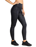 CRZ YOGA Women's High Waisted Faux Leather Leggings Stretchy Pants Lightweight