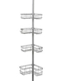 Zenna Home 2159NN Tension Pole Shower Caddy, Satin Nickel