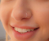 Tiny Silver Nose Ring hoop - 24 gauge snug Nose Hoop thin nose Piercings hoops