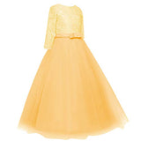 Flower Girls Pageant Ball Gowns Kids Chiffon Embroidered Tulle Wedding Party