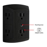 GE 6 Outlet Wall Plug Adapter Power Strip, Extra Wide Spaced Outlets, Power Adapter