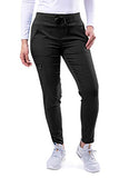 Adar Pro Scrubs for Women - Ultimate Yoga Jogger Scrub Pants -P7104 -Black- XXS