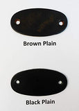 2 Large Leather Hair Barrettes w Sticks, Oval Shape Ponytail Holders, Choice of Design