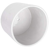 White Ceramic Plant Pot with Stand - 6.3 Inch Crescent Moon Embossed Cylinder White
