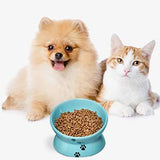 Y YHY Raised Cat Food and Water Bowl Set, Tilted Elevated Cat Food Bowls Anti
