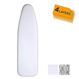 Ironing Board Cover and Pad Extra Thick Heavy Duty Padded 4 Layers, Silver Coated