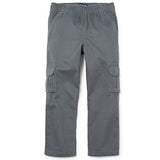 The Children's Place Boys' Uniform Pull On Chino Cargo Pants, Gray Steel, 4 slim