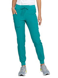 HeartSoul Break On Through Low Rise Scrub Jogger Pant, HS030, XXS, Teal Blue