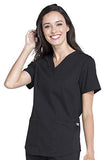 CHEROKEE Workwear WW Professionals V-Neck Top, WW665, XXS, Black