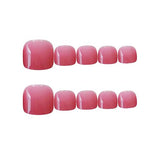 24Pcs Acrylic False Toenails with Glue Artificial Toe Nails for Women Pedicure Art Fake Feet Nails Full Cover