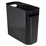 mDesign Slim Plastic Rectangular Small Trash Can Wastebasket, Garbage Container Bin