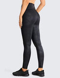 CRZ YOGA Women's High Waisted Faux Leather Leggings Stretchy Pants Lightweight