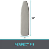 HOME GENIE Reflective Silicone Ironing Board Cover, 15x54, Hook and Loop Fastener