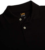 Lee Uniforms Men's Modern Fit Short Sleeve Polo Shirt, Black, Small