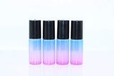 20 Glass Roller Bottles 5ml Gradient Color Essential Oils Roller Bottles Refillable Roll On Perfume Sample Vials Bottles with Black Caps Random Color (Extra (1) Opener (1) 2 ml Dropper)