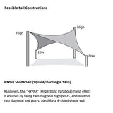 AsterOutdoor Sun Shade Sail Rectangle 6' x 10' UV Block Canopy for Patio Backyard