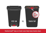 Rubbermaid Step-On Lid Trash Can for Home, Kitchen, and Bathroom Garbage, 13 Gallon