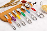 Magnetic Measuring Spoons Set Stainless Steel Dual Sided Stackable Teaspoon