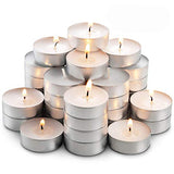 MontoPack Unscented Tea Lights Candles in Bulk | 45 White, Smokeless, Dripless