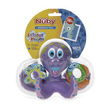 Nuby Floating Purple Octopus with 3 Hoopla Rings Interactive Bath Toy