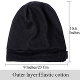 Satin Silk Hair Bonnet Cap Women Men Black Adjustable Lined Sleep Slap Beanie Night