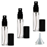 Riverrun Small Travel Cologne Perfume Atomizer Empty Refillable Slim Glass Bottle Travel Sprayer 1/4 oz. 7.5ml (Set of 3 - Black)